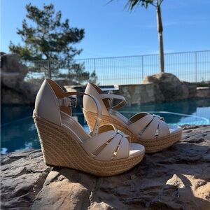 Michael Kors Cream Platform Wedges